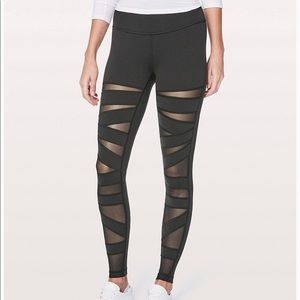 lululemon athletica Black Mesh Panel Leggings